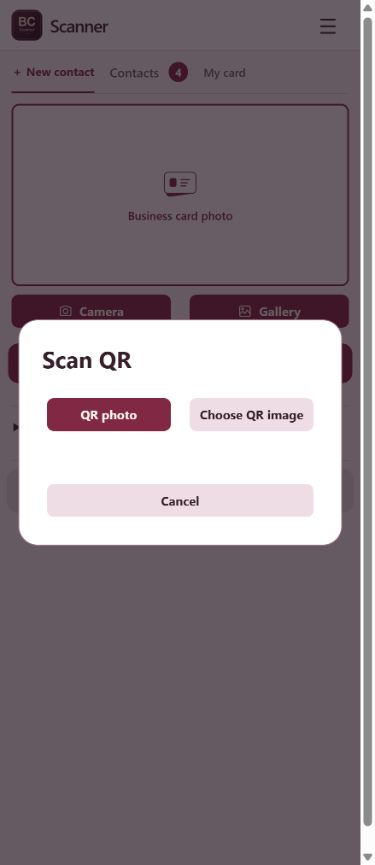 AI and QR scanning — BC Scanner