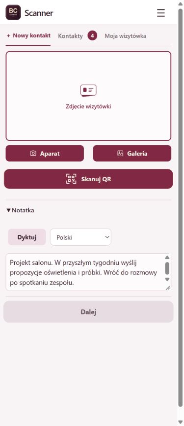 Notatki głosowe — BC Scanner